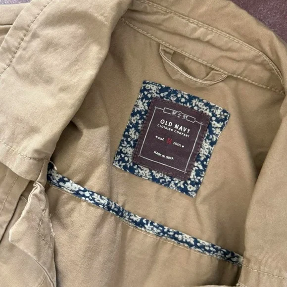 preppy classic girly grunge tan button up twee jacket w chunky buttons - Picture 6 of 6